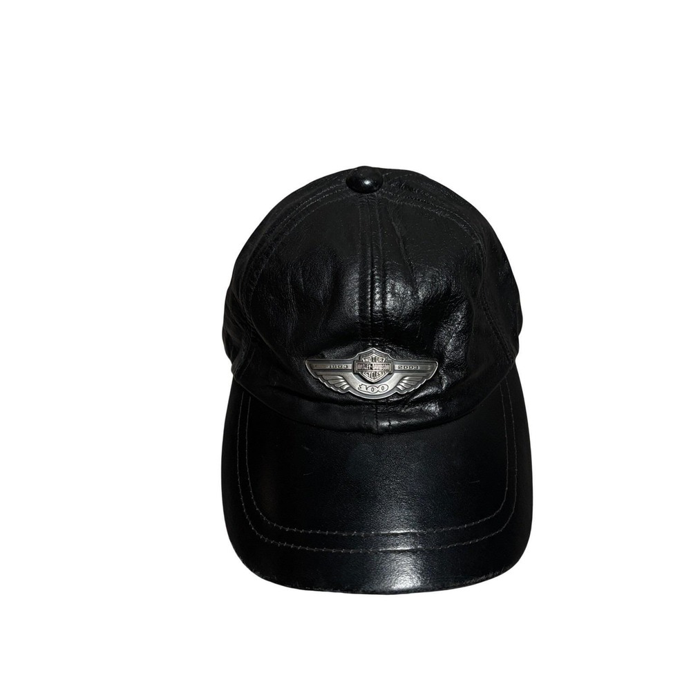 Harley Davidson 100th Anniversary Moto Leather Baseball Cap Hat 1903-2003 Wing